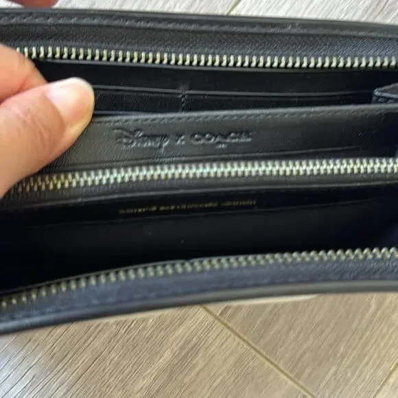 Coach x Disney 1941 Squinting Mickey Mouse Accordion Zip Leather Wallet